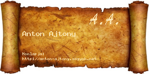 Anton Ajtony névjegykártya